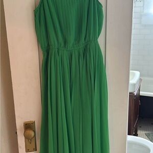 Suzi Chin for Maggy Boutique Emerald Green Pleated Maxi Dress